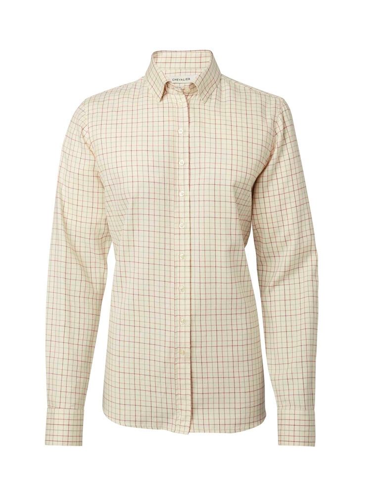 productCard.productImage: Dollis Shooting Fit Wool Shirt Women Cherry Red Tattersall